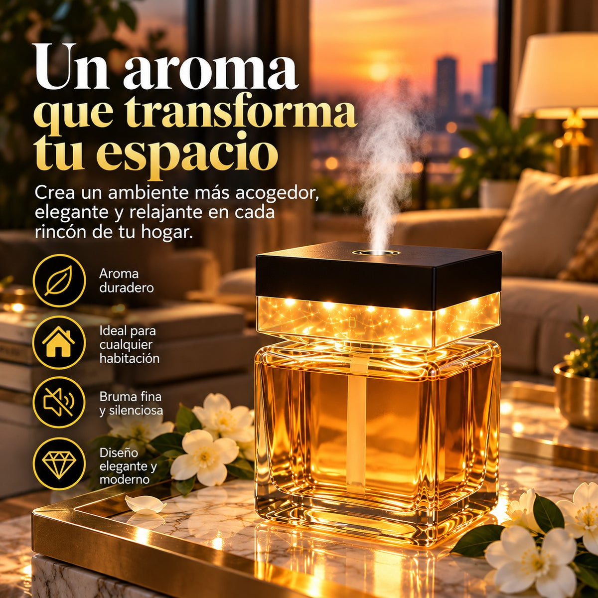 Difusor de Aroma con Luz LED 500 ml