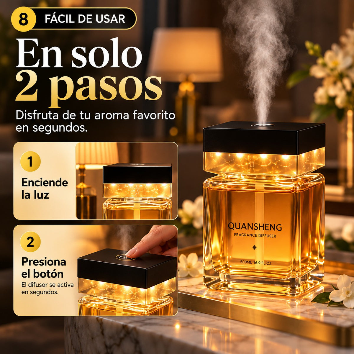 Difusor de Aroma con Luz LED 500 ml