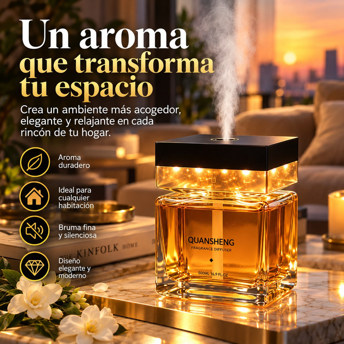 Difusor de Aroma con Luz LED 500 ml